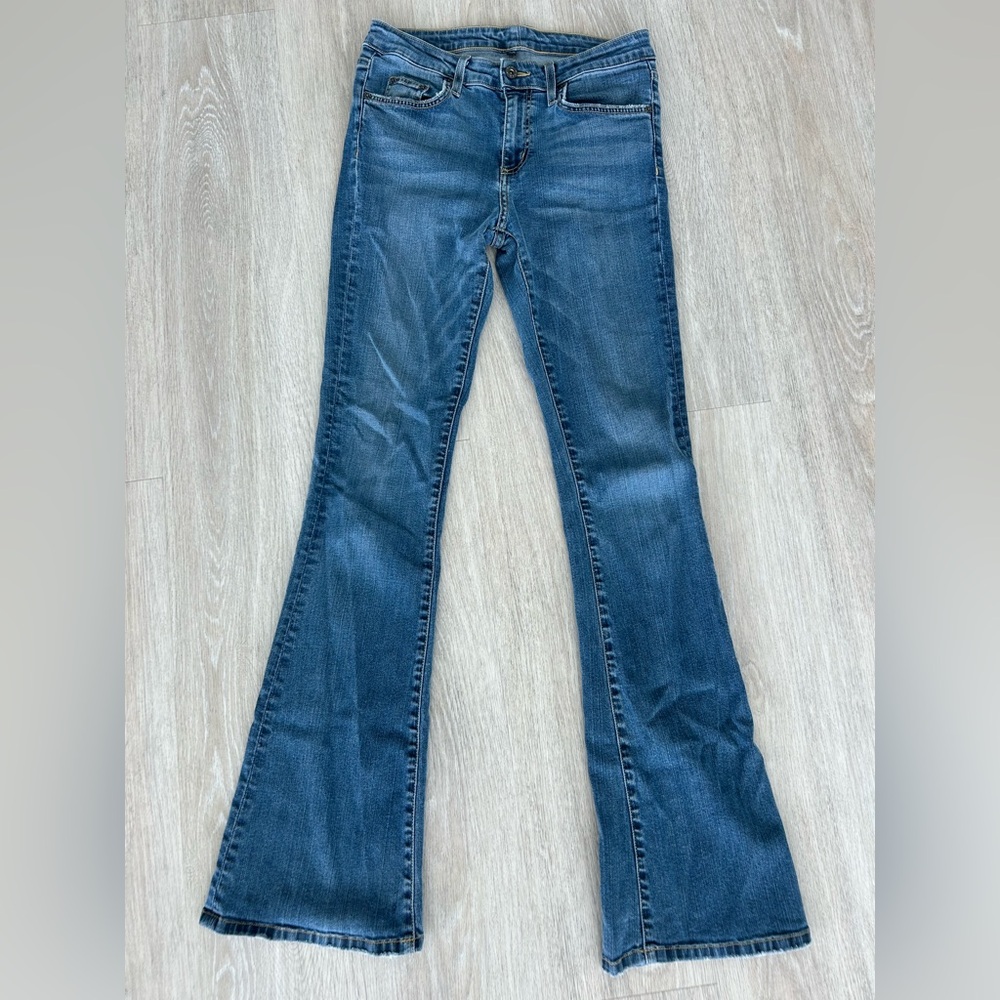 Carmar Denim Women’s 29 Flare Jeans Mid Rise Stretch Blue Denim